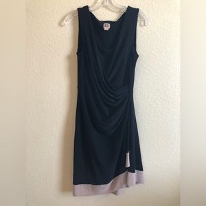Anne Klein Black Dress with Bottom Tan Strip Size 2